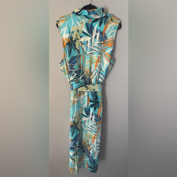 New! Naturals by Denim & Company Tropical Print Sleeveless Dress in size XLP - Picture 4 of 6